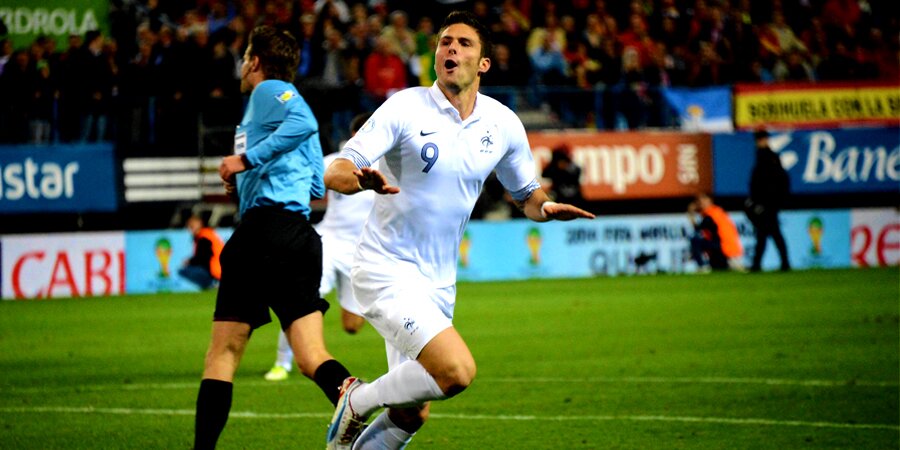 Giroud après son but contre l'Espagne