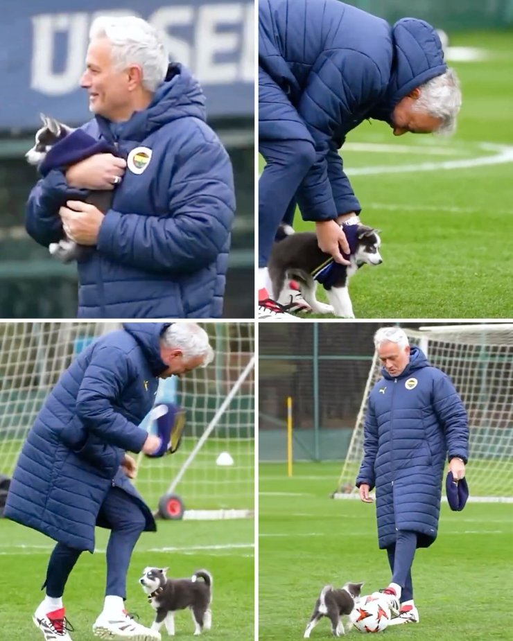 Assez par le nez, critique tout le monde, se réjouit de la neige et joue avec le chien. Que fait Mourinho en Turquie
