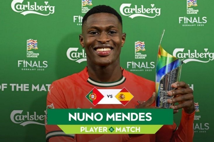 Mendes est reconnu comme le meilleur joueur de la finale de la Ligue des nations