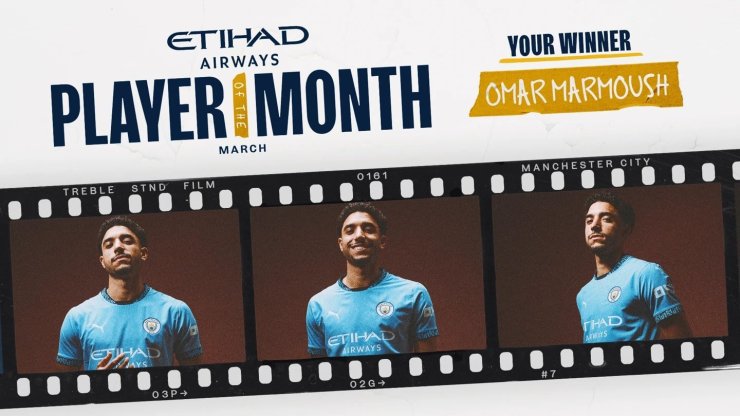 Marmush a été reconnu comme le meilleur joueur de Manchester City en mars