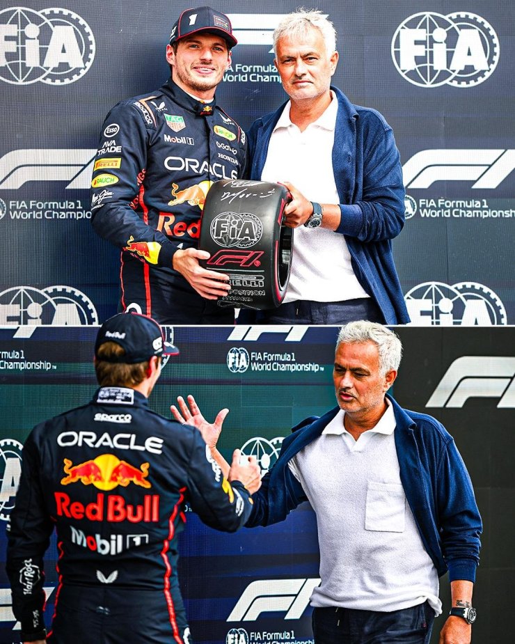 Mourinho a remis le prix au vainqueur de la qualification de la formule 1 du Grand Prix 1